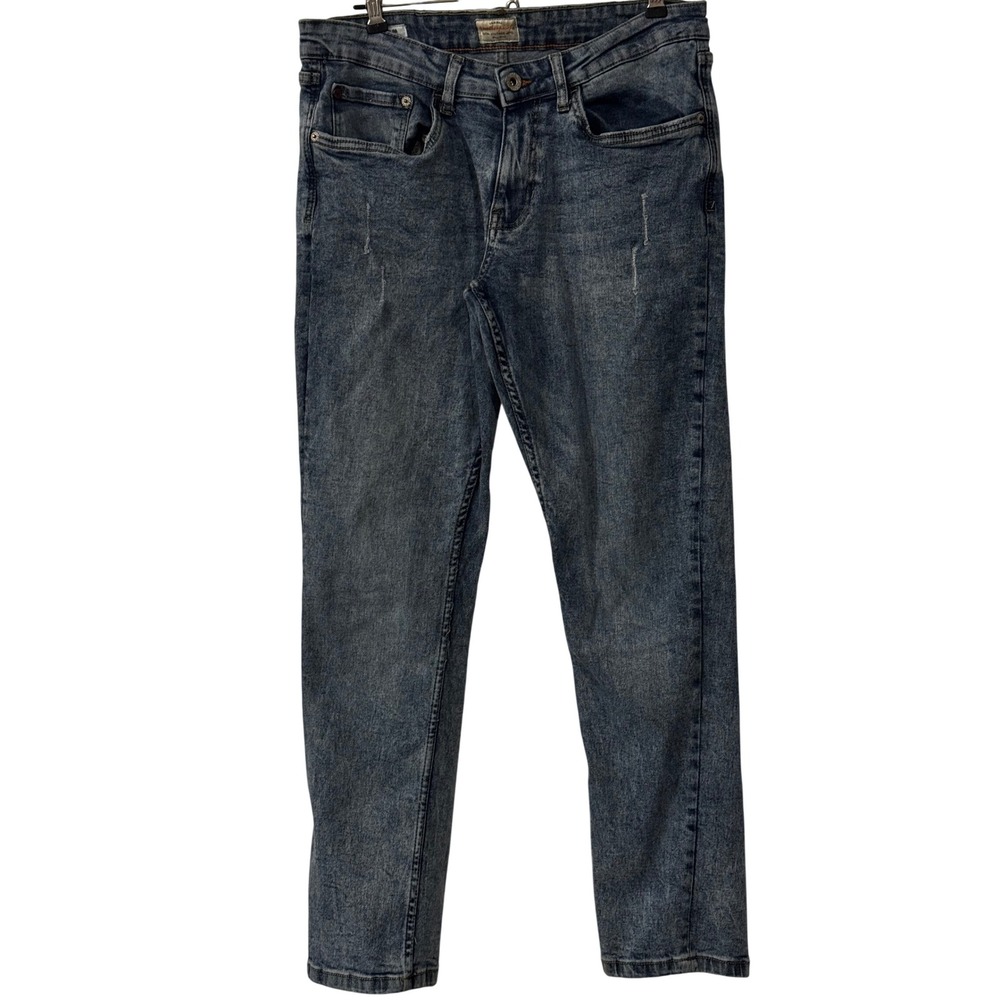 Weatherproof Vintage Mens Slim Fit Jeans 34x30 Medium Acid Wash Blue Denim